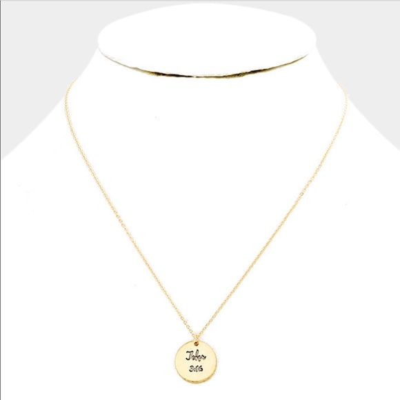 Christian Inspirational Pendant Necklace John 3:16 - Picture 2 of 2